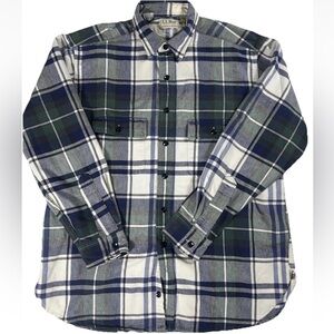 L.L.Bean Vintage Heavyweight Chamois Cloth Shirt Men’s Large Plaid